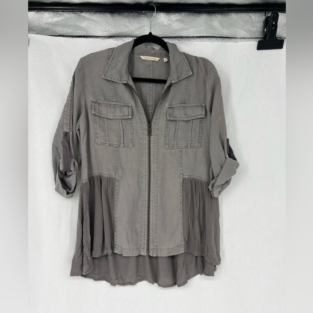 Soft Surroundings Light Gray Collar Jacket